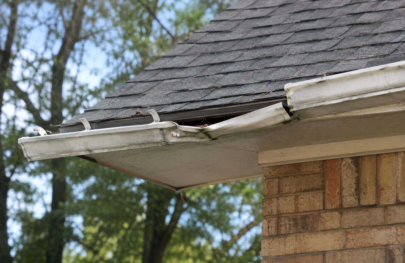 Gutters sagging and pulling away from the house